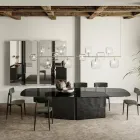 Horizontal Chandelier in Metal and Transparent Pyrex Glass - Iperspazio Viadurini