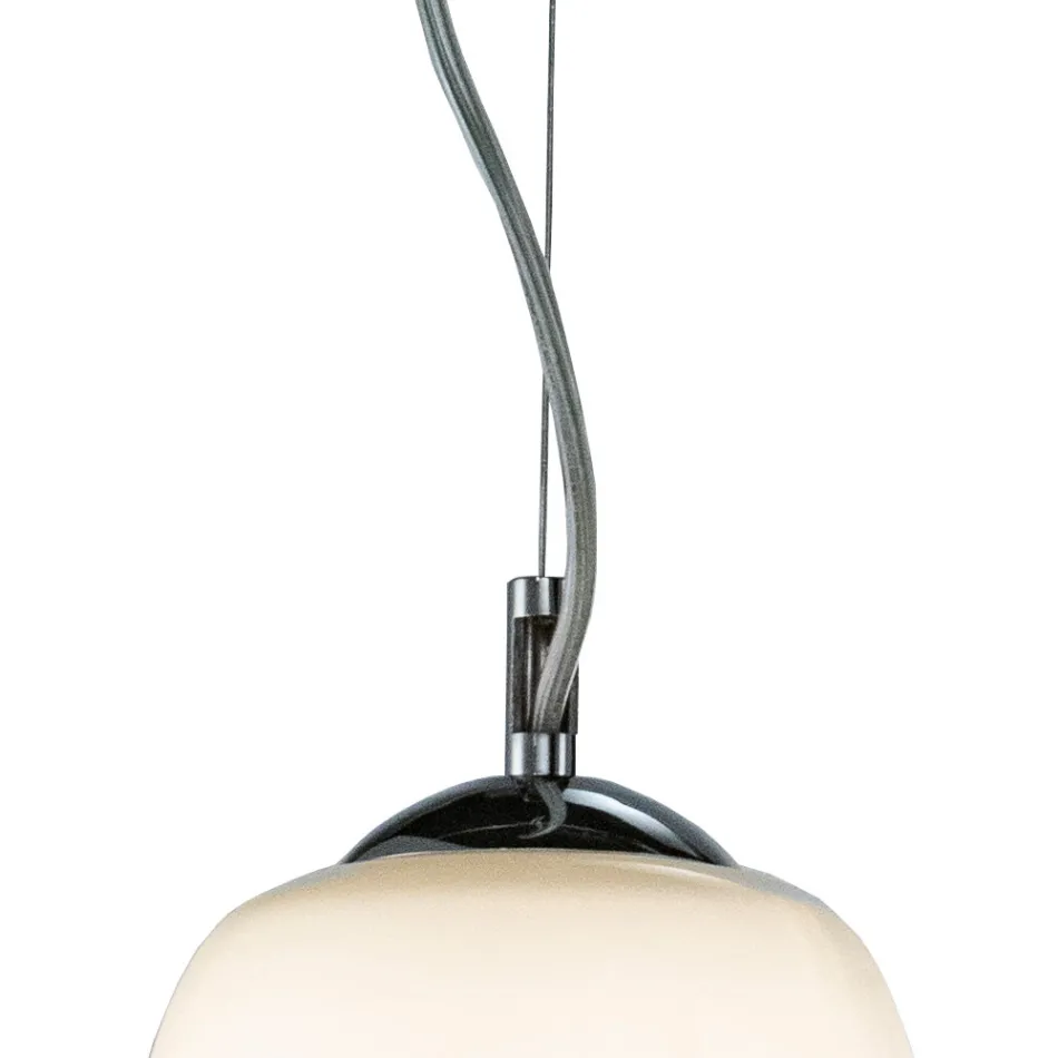 Four-Light Chandelier on a Linear Bar in Blown Glass Made in Italy - Soffio Viadurini