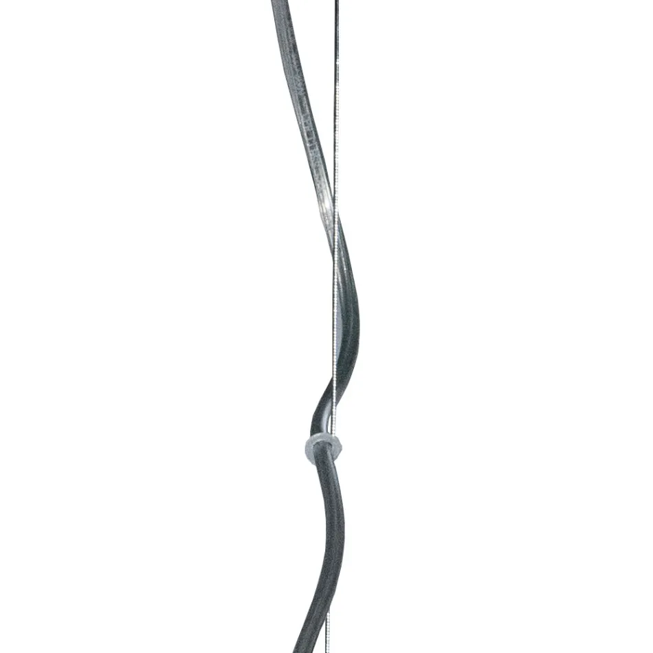 Four-Light Chandelier on a Linear Bar in Blown Glass Made in Italy - Soffio Viadurini