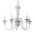 5 Lights Lounge Chandelier in Hand Painted Ceramic and Brass - Sanremo