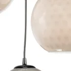Lucilla - Venetian Glass Three-Dome Pendant Chandelier Made in Italy Viadurini