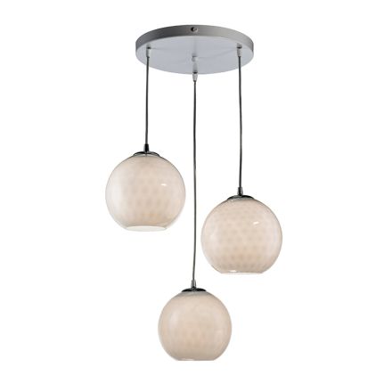 Lucilla - Venetian Glass Three-Dome Pendant Chandelier Made in Italy Viadurini