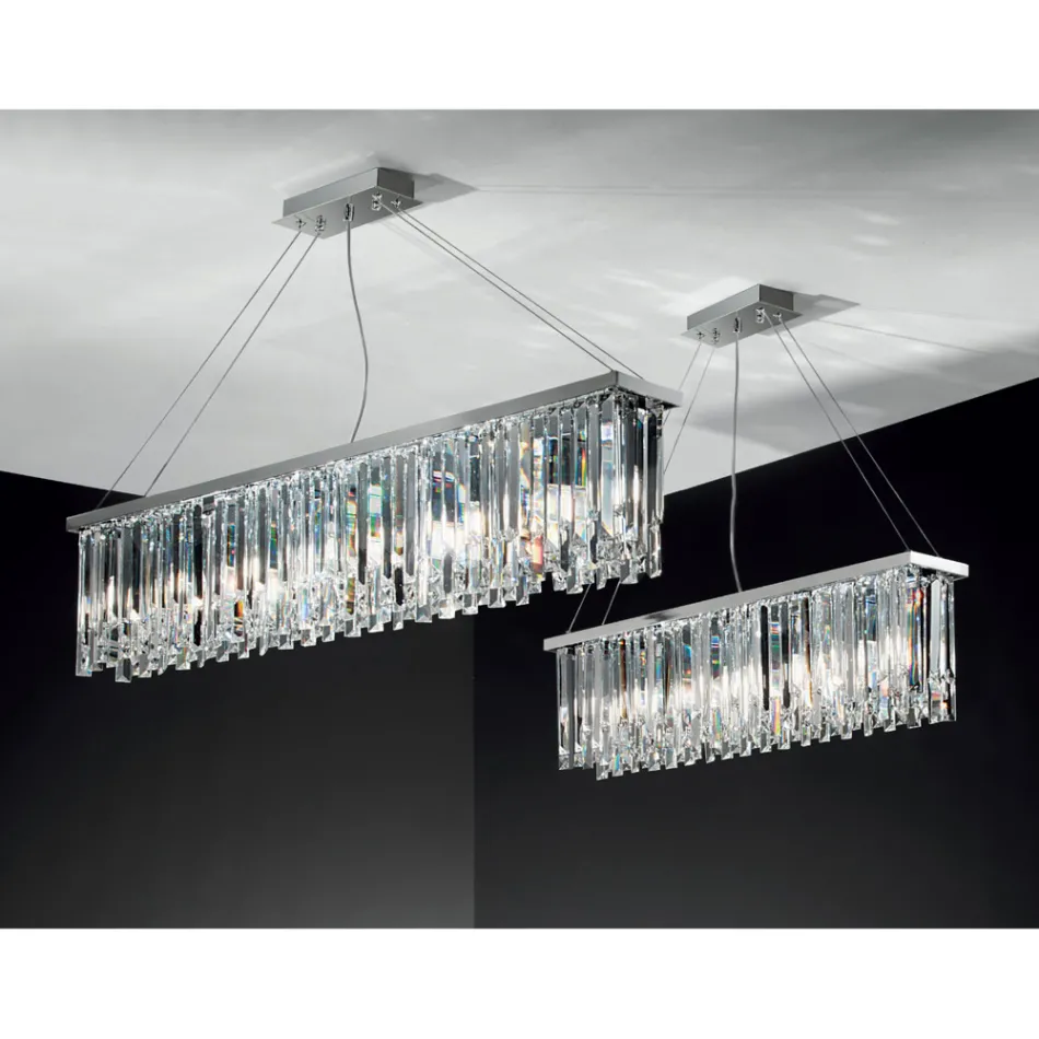 Classic Luxury Suspended Chandelier in Metal and Cut Crystal - Zolando Viadurini