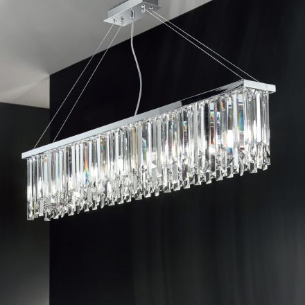 Classic Luxury Suspended Chandelier in Metal and Cut Crystal - Zolando Viadurini