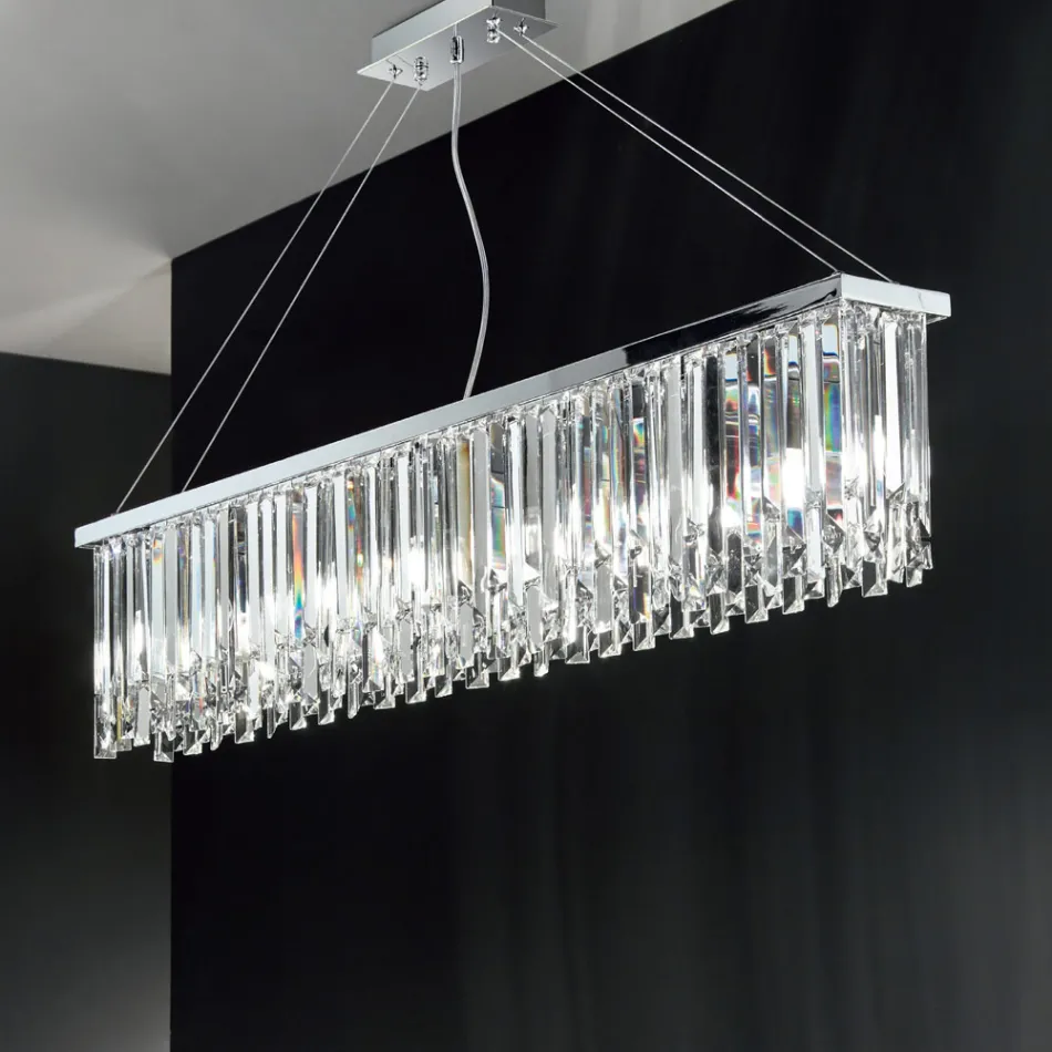 Classic Luxury Suspended Chandelier in Metal and Cut Crystal - Zolando Viadurini