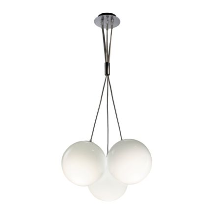 Three-Light Suspended Chandelier in Cased Glass Made in Italy - Althea Viadurini