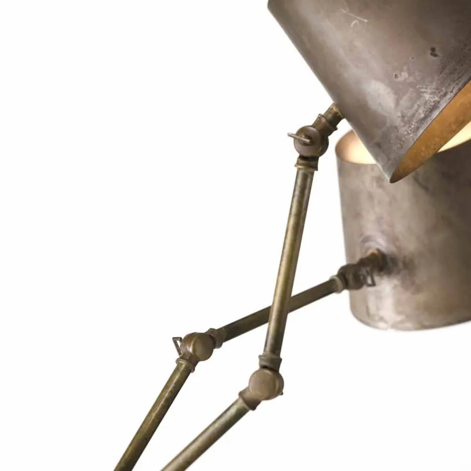 Industrial style chandelier in iron and brass Reporter Il Fanale Viadurini