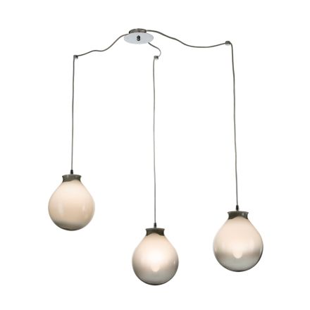 Three-Light Small Chandelier in Hand-Blown Glass Made in Italy - Iride Viadurini