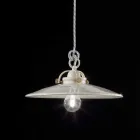 Industrial vintage chandelier in glossy ceramic Gloria Ferroluce Viadurini