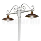 Lamp Post 2 Lights Vintage Style in Aluminium and Brass Made in Italy - Adela Viadurini