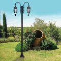 Lamppost 2 Lights Vintage Style in Grey Aluminium Made in Italy - Empire