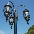 Lamppost 3 Lights Vintage Style in Anthracite Aluminium Made in Italy - Empire Viadurini