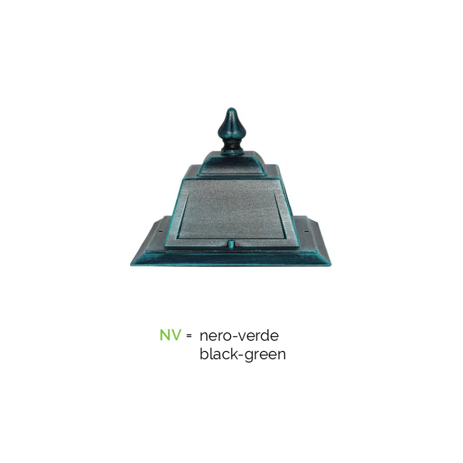 Lamppost 3 Lights Vintage Style in Aluminium and Glass Made in Italy - Doroty Viadurini