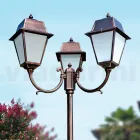 Lamppost 3 Lights Vintage Style in Aluminium and Glass Made in Italy - Doroty Viadurini