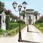 Lamppost 3 Lights Vintage Style in Aluminium and Glass Made in Italy - Doroty Viadurini