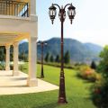 Lamppost 3 Lights Vintage Style in Aluminium Made in Italy - Leona