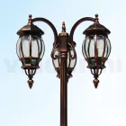 Lamppost 3 Lights Vintage Style in Aluminium Made in Italy - Leona Viadurini