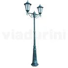 Lamppost 2 Lights in Aluminium and Glass Made in Italy Vintage - Janira Viadurini