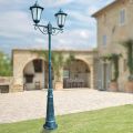 Lamppost 2 Lights in Aluminium and Glass Made in Italy Vintage - Janira