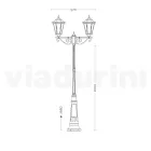 Lamppost 2 Lights in Aluminium and Glass Made in Italy Vintage - Janira Viadurini
