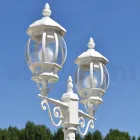 Lamppost with 2 Lights Vintage Style in White Aluminium Made in Italy - Dodo Viadurini
