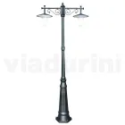 Lamppost 2 Lights Vintage Style in Grey Aluminium Made in Italy - Belen Viadurini