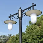 Lamppost 2 Lights Vintage Style in Grey Aluminium Made in Italy - Belen Viadurini