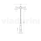 Lamppost 2 Lights Vintage Style in Grey Aluminium Made in Italy - Belen Viadurini