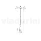 Lamppost 2 Lights Vintage Style in Grey Aluminium Made in Italy - Belen Viadurini