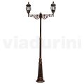 Lamppost 2 Lights Vintage Style in Aluminium Made in Italy - Leona