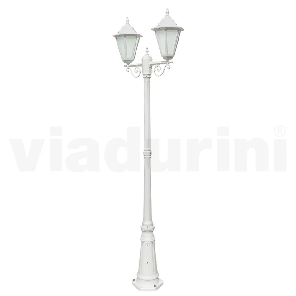 Vintage 2-Light Lamp in White Aluminium Made in Italy - Terella Viadurini