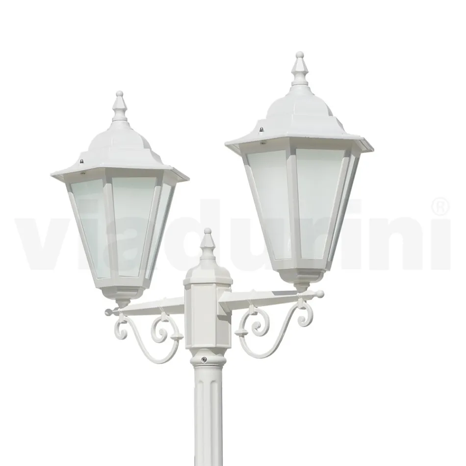 Vintage 2-Light Lamp in White Aluminium Made in Italy - Terella Viadurini