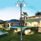 Lamppost 3 Lights Vintage Style in Grey Aluminium Made in Italy - Belen Viadurini