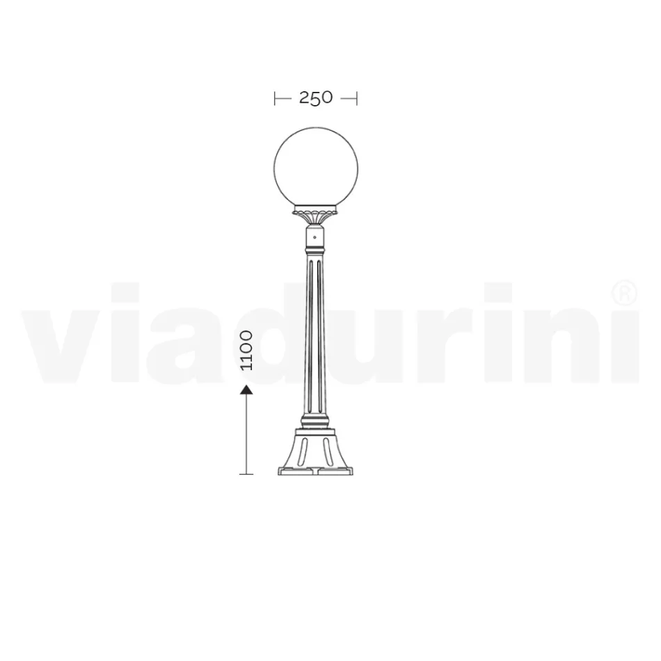 110 cm high street lamp in Acrylic and Anthracite Aluminium Made in Italy - Trovaantracite Viadurini
