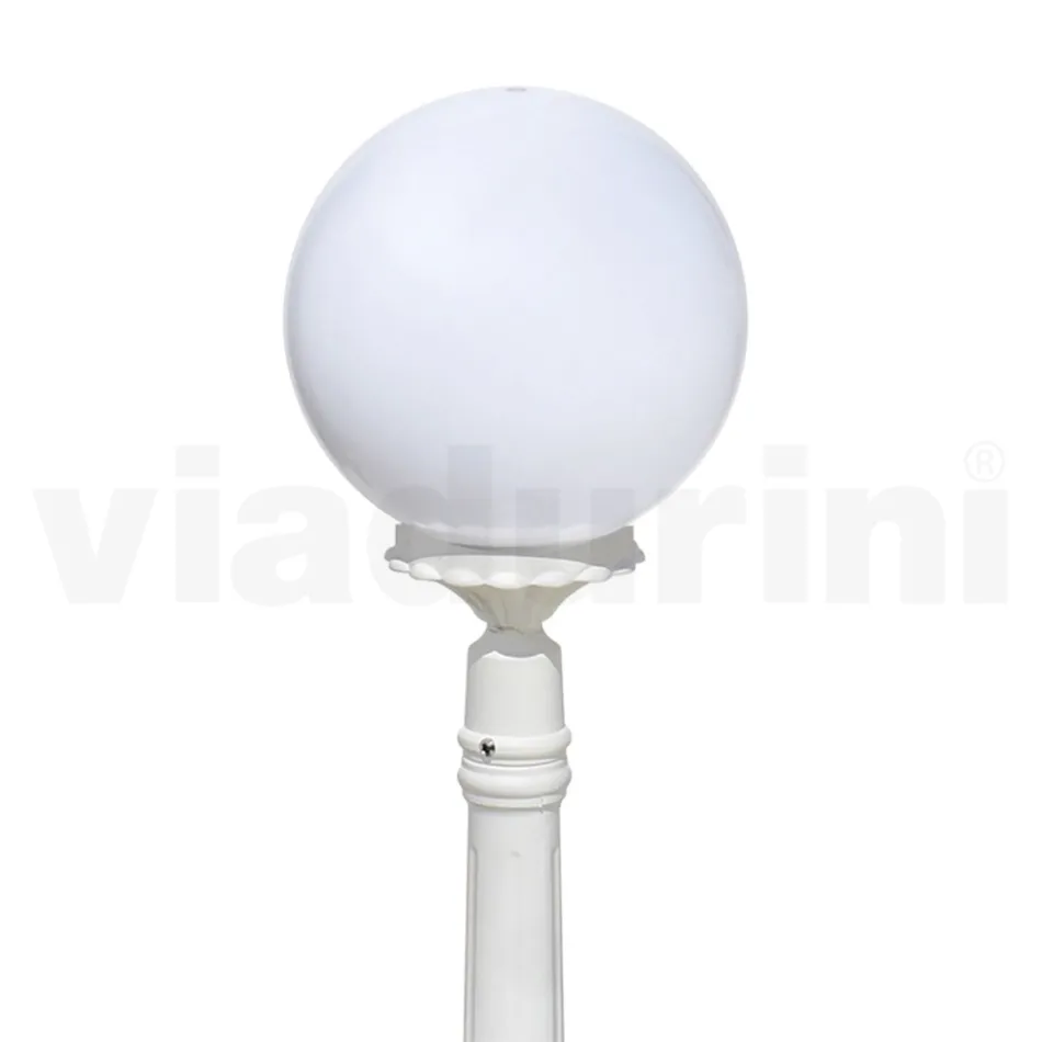 110 cm tall street lamp in white acrylic and aluminium made in Italy - Trovabianco Viadurini