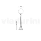 110 cm tall street lamp in white acrylic and aluminium made in Italy - Trovabianco Viadurini