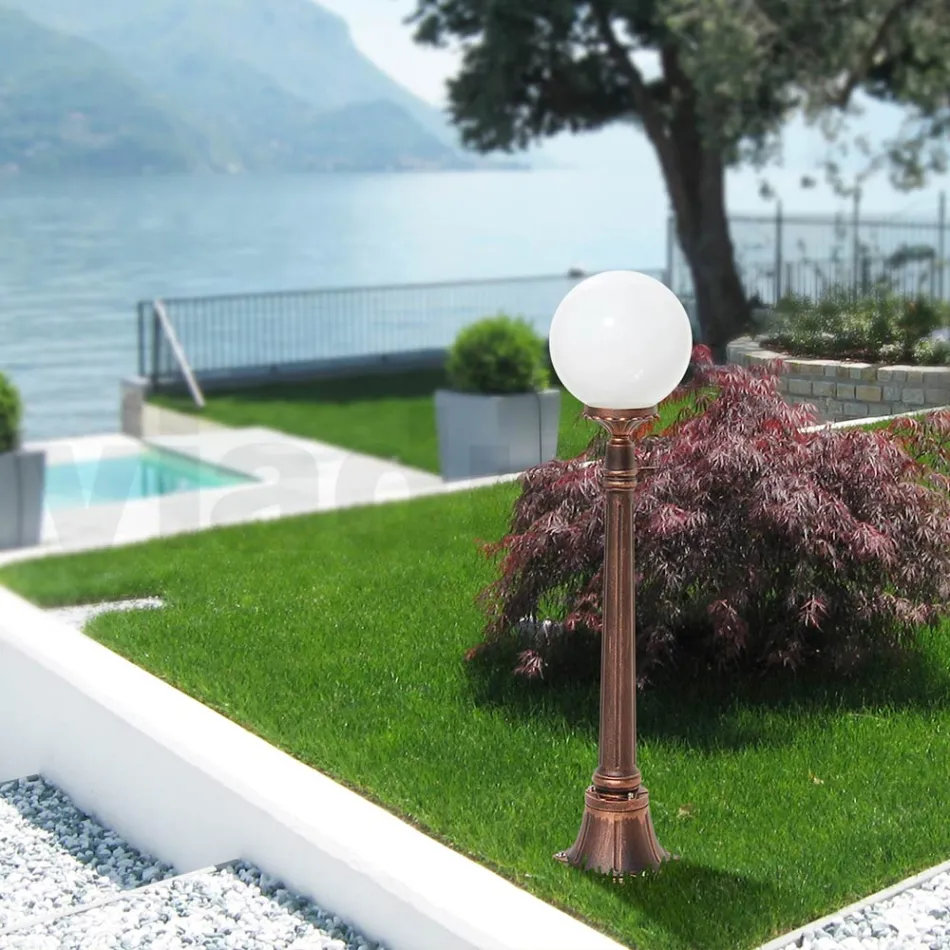 110 cm tall street lamp in black acrylic and aluminium Made in Italy - Trovanero Viadurini
