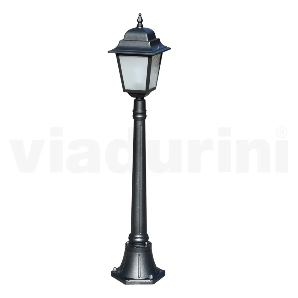 116 cm tall street lamp in Anthracite Glass and Aluminium Made in Italy - Scintilla Viadurini