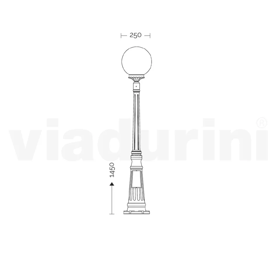 145 cm high street lamp in Acrylic and Anthracite Aluminium Made in Italy - Trovaantracite Viadurini