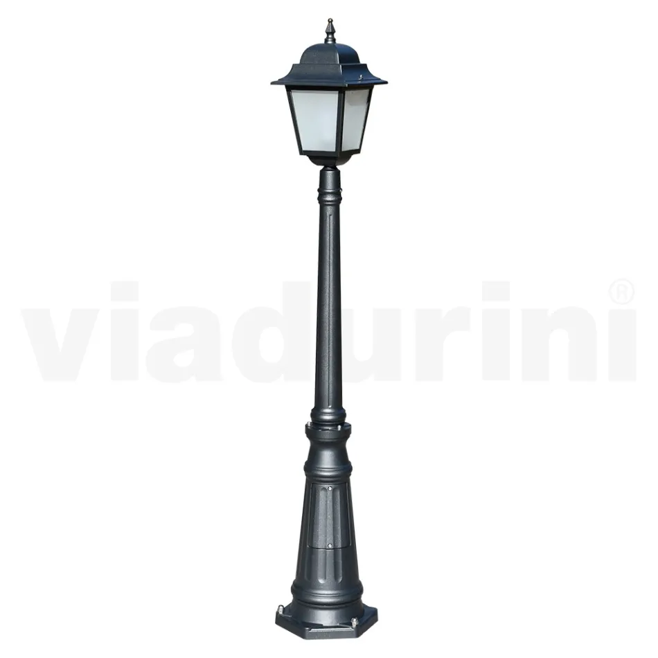 152 cm tall street lamp in Anthracite Glass and Aluminium Made in Italy - Scintilla Viadurini