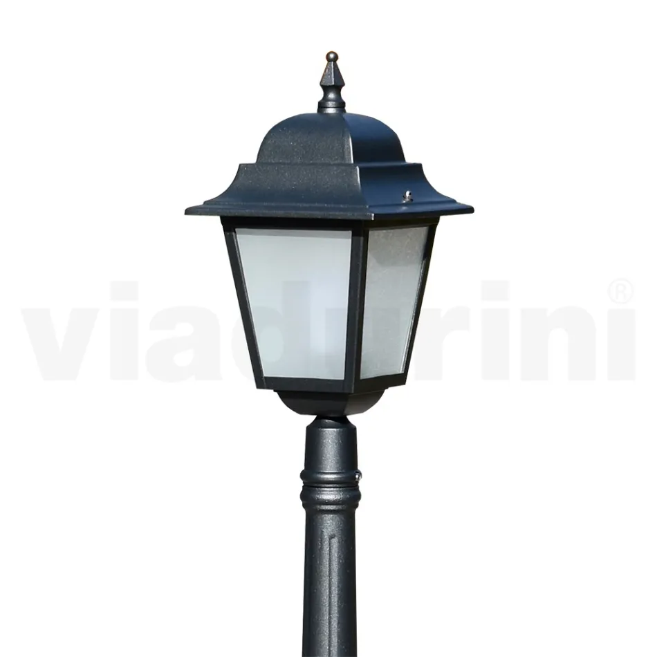 152 cm tall street lamp in Anthracite Glass and Aluminium Made in Italy - Scintilla Viadurini