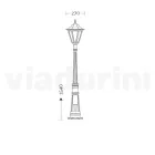 154 cm tall garden lamp in glass and 5 aluminium finishes - Pinako Viadurini