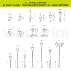 154 cm tall garden lamp in glass and 5 aluminium finishes - Pinako Viadurini