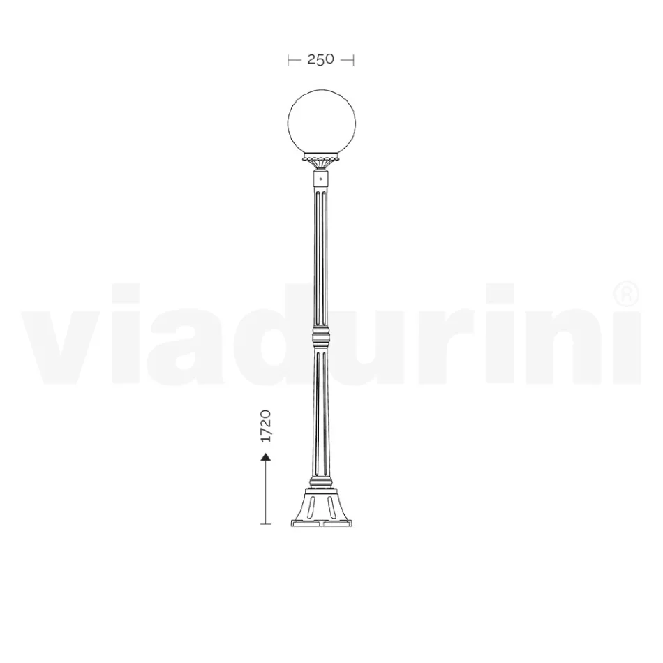 172 cm high street lamp in Acrylic and Anthracite Aluminium Made in Italy - Trovaantracite Viadurini