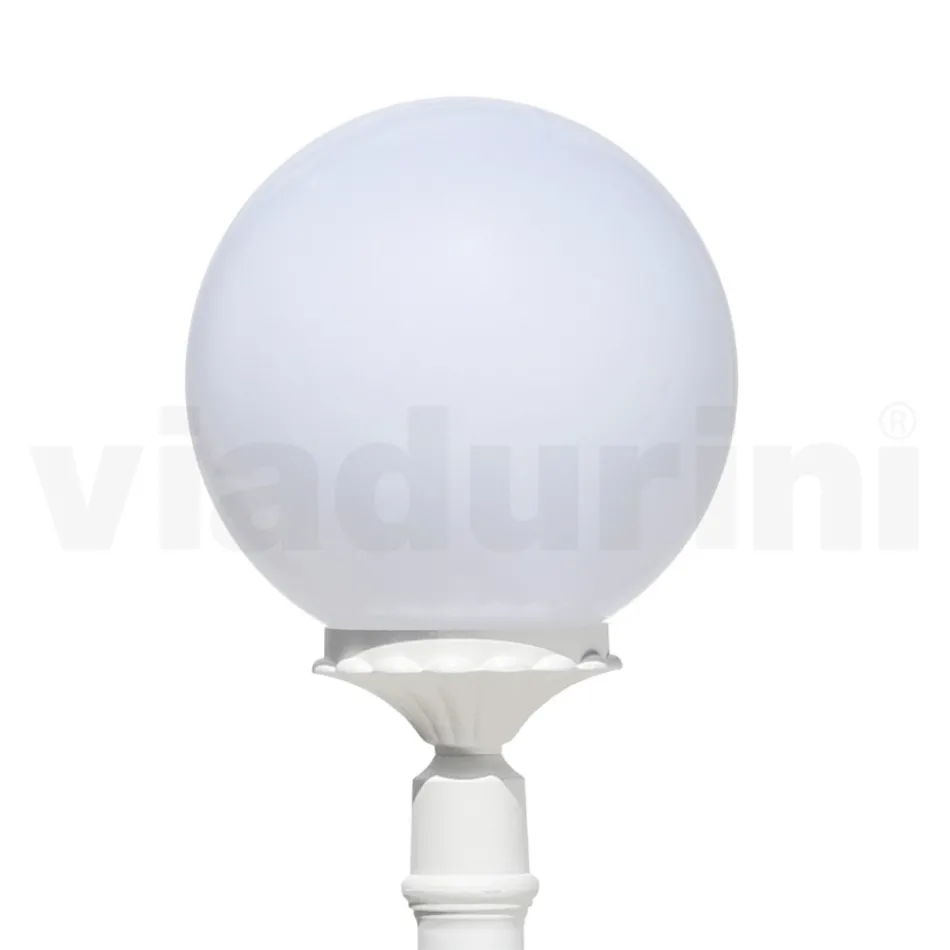 172 cm tall street lamp in white acrylic and aluminium made in Italy - Trovabianco Viadurini