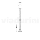 172 cm tall street lamp in white acrylic and aluminium made in Italy - Trovabianco Viadurini
