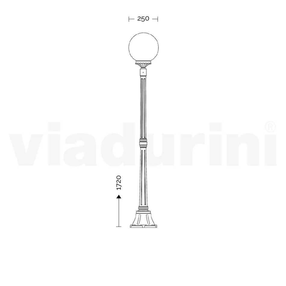 172 cm tall street lamp in white acrylic and aluminium made in Italy - Trovabianco Viadurini