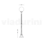 172 cm tall street lamp in black acrylic and aluminium made in Italy - Trovanero Viadurini