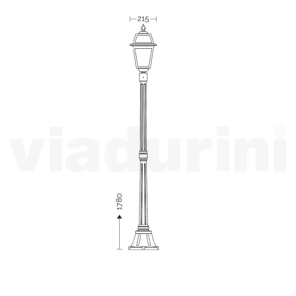 178 cm high garden lamp in Anthracite Aluminium and Sandblasted Glass - Elric Viadurini