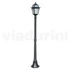 Garden lamppost 178 cm high in Anthracite Aluminium and Sandblasted Glass - Elric Viadurini